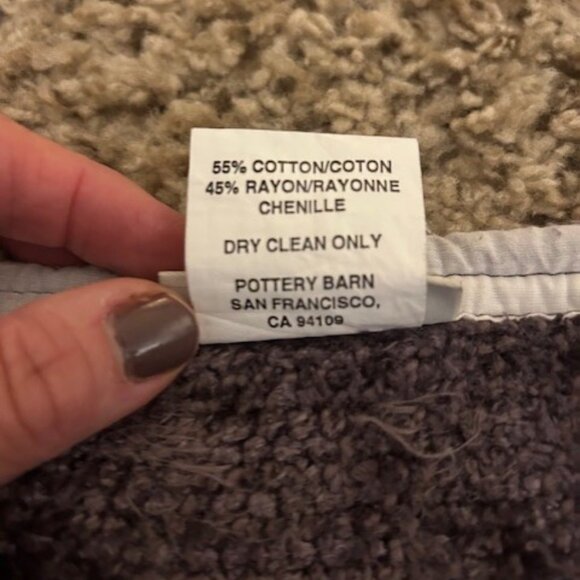 Pair of Pottery Barn Chenille Pillow covers --Purple - Picture 3 of 4